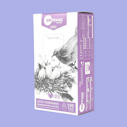 Manusi examinare latex albe, pudrate