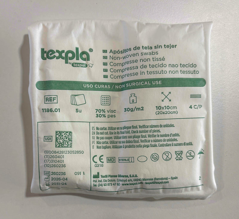 Comprese sterile nețesute Texpla din viscoză și poliester